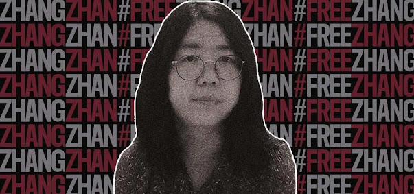 Image of Zhang Zhan who is a christian journalist who is currently in prison for her journalistic piece criticizing China's response to COVID-19.