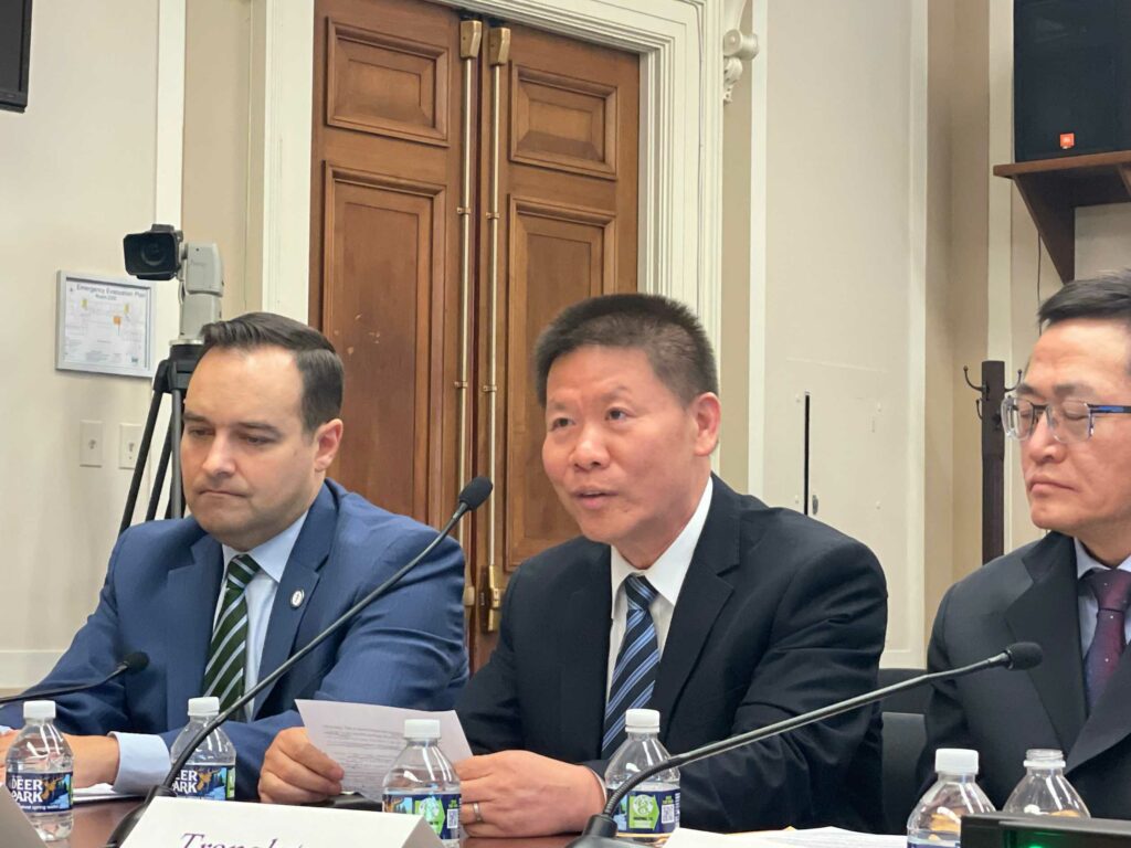 Bob Fu, Founder and President of ChinaAid, testifying in a congressional hearing