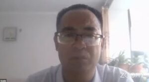 Preacher Zhang Jiale at the "China at Five PM" prayer meeting (Photo from a Zoom screenshot)