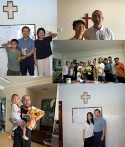 Four elders and deacons of Early Rain Covenant Church with their families after release from prison (Credit: ChinaAid source)