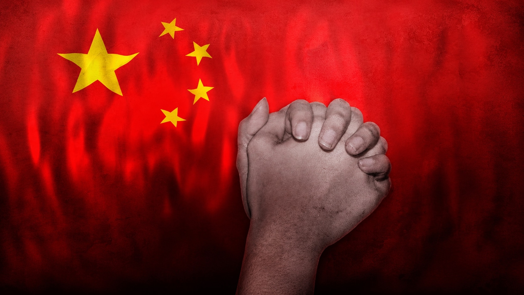 hands china flag prayer raids detentions